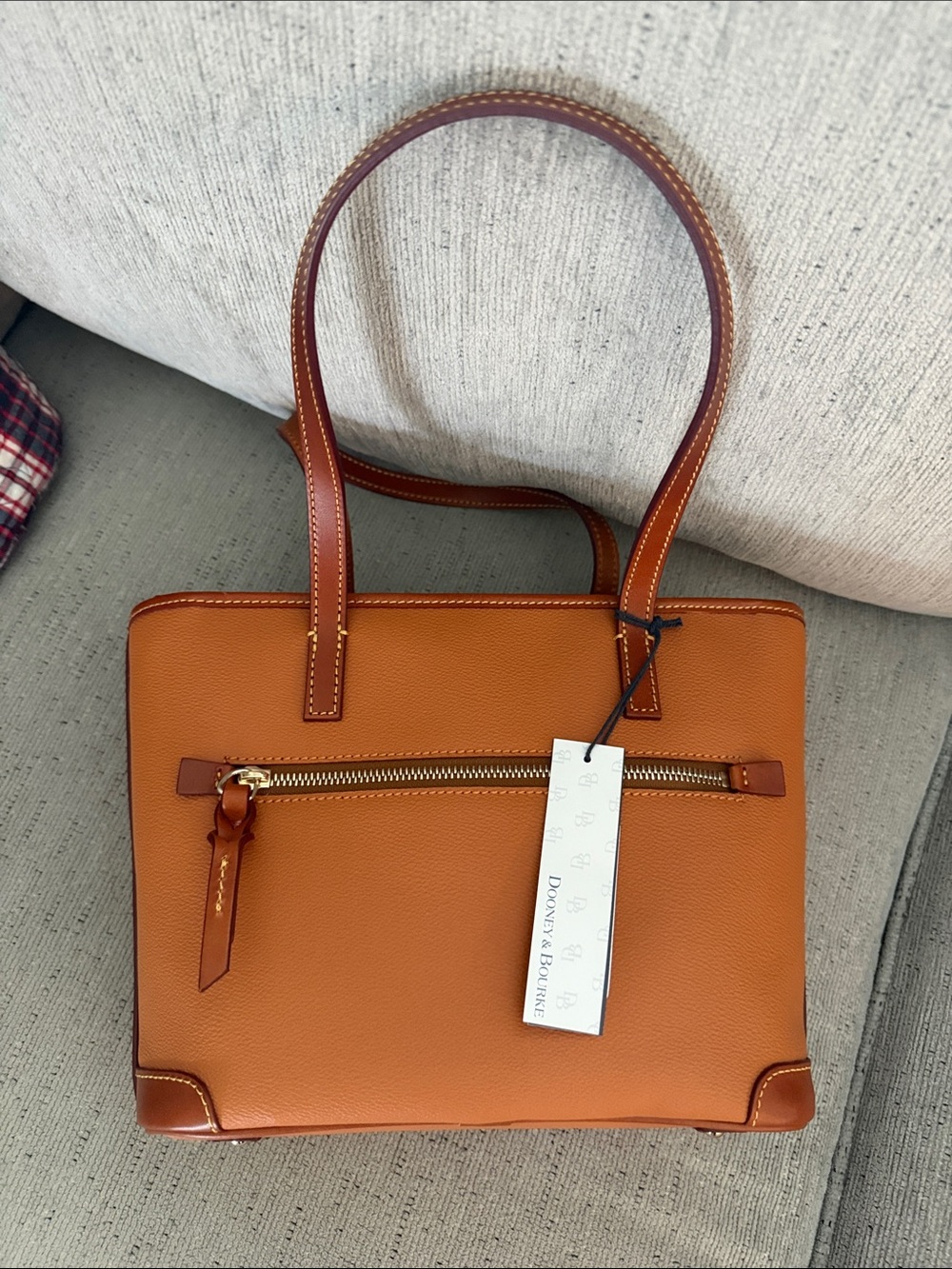 Small Charleston Shopper Tote in Cognac Leather - Picture 4 of 4